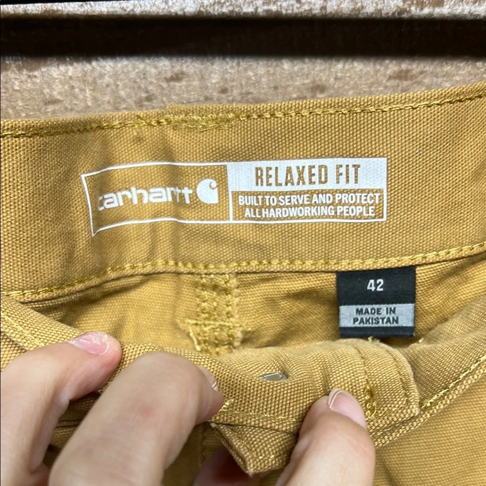 NWT Carhartt Relaxed Fit Khaki Flat Front Shorts 10